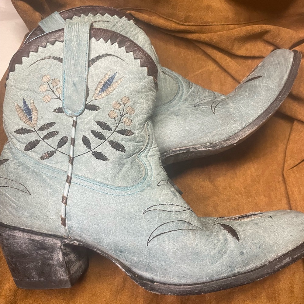 Old Gringo Yippee KiYay Amolita Blue/Brown Ankle Boots😍 - Picture 10 of 11